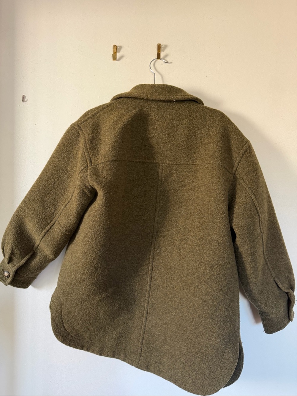 Madewell Olive Green Wool Pea Coat - Picture 3 of 4